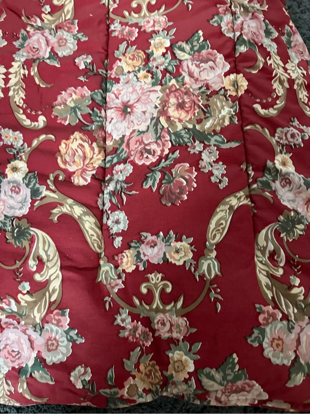 Vintage Ralph Lauren Marseilles Danielle Red Floral Comforter Twin Excellent